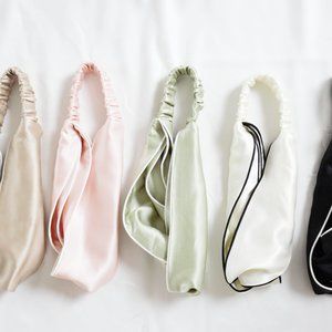100% mulberry silk headband (Pearl White)